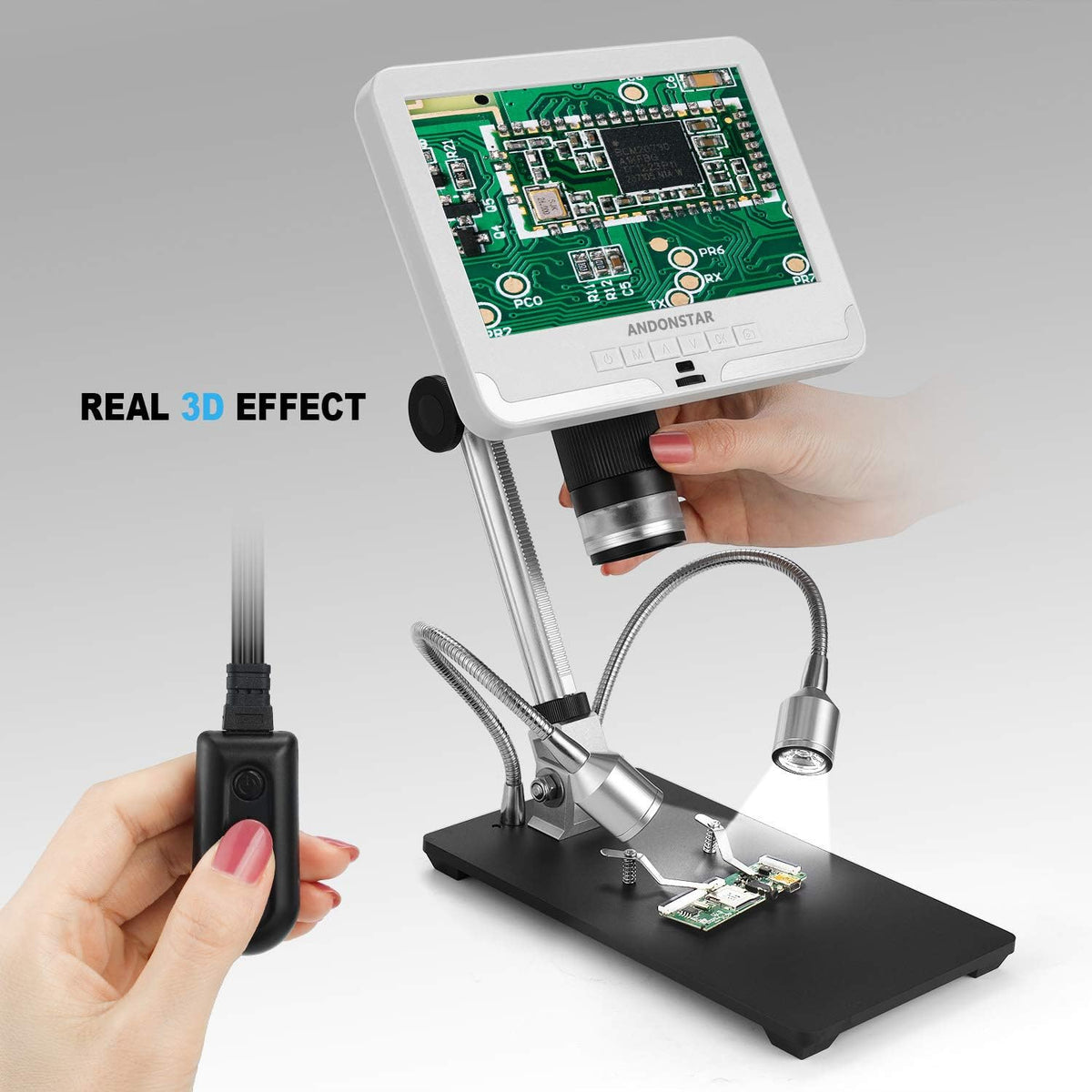Digital Microscope 7 Inches LCD 1080P 200X Magnification Soldering Tool H5618