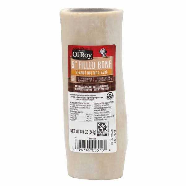 5 inch Stuffed Shin Dog Chew Bone Q300