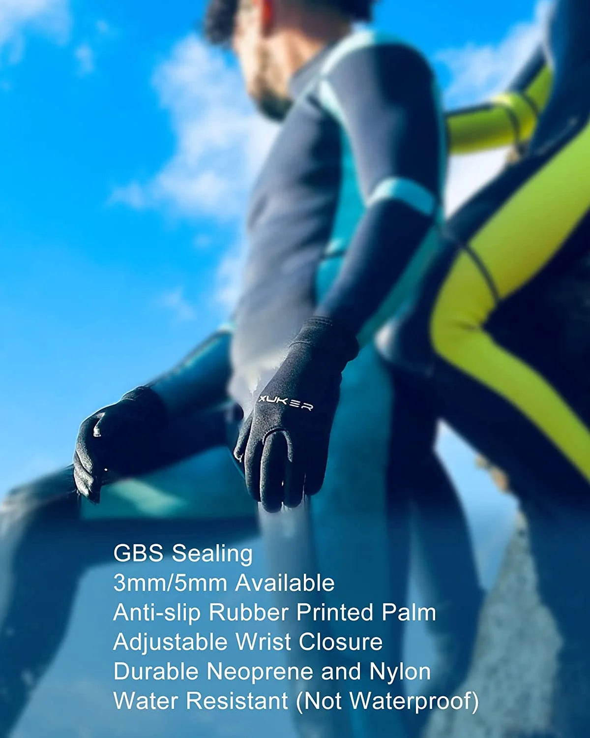 3mm & 5mm Neoprene Five Finger Wetsuit Gloves Z4837