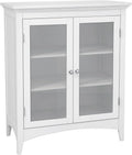 White 2-Door Wooden Floor Cabinet with Adjustable Shelves T569587