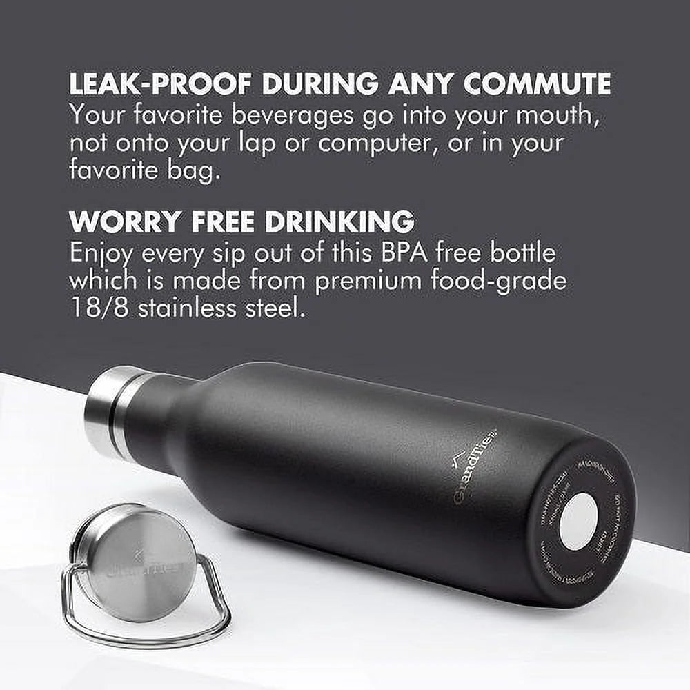 21oz Stainless Steel Insulated Water Bottle with 2 Lids M162304