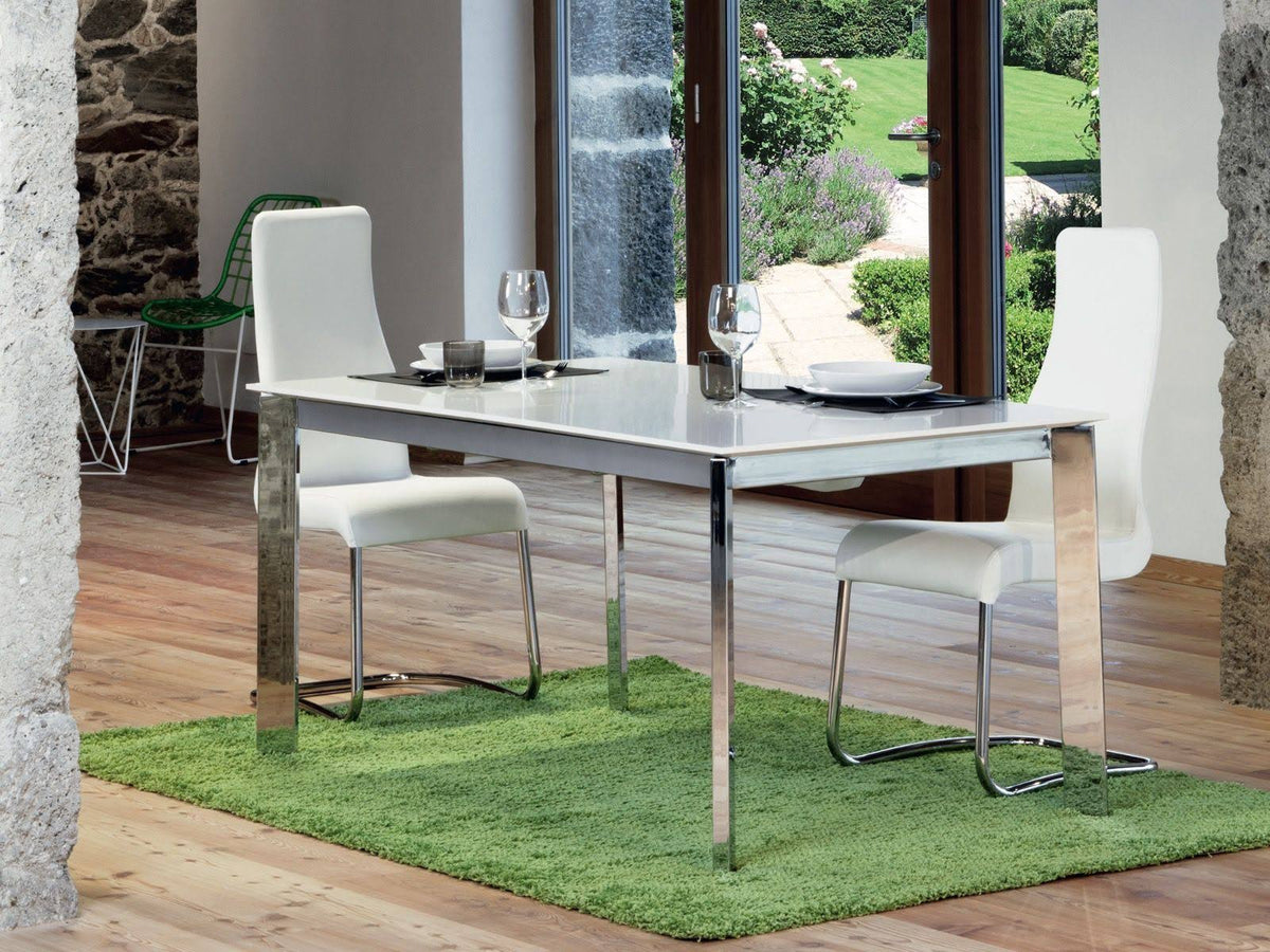 White Leather Dining Chair D398
