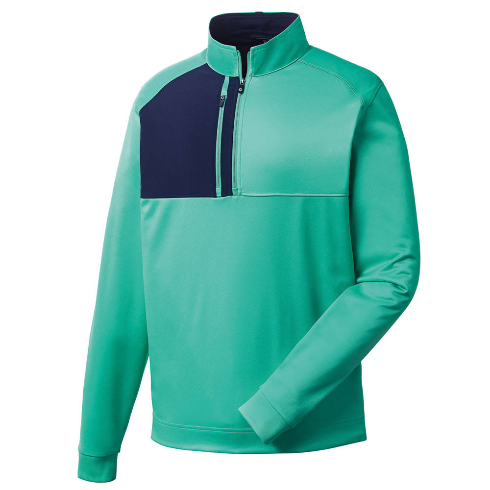 Spearmint Brushed Back Pique Midlayer T329
