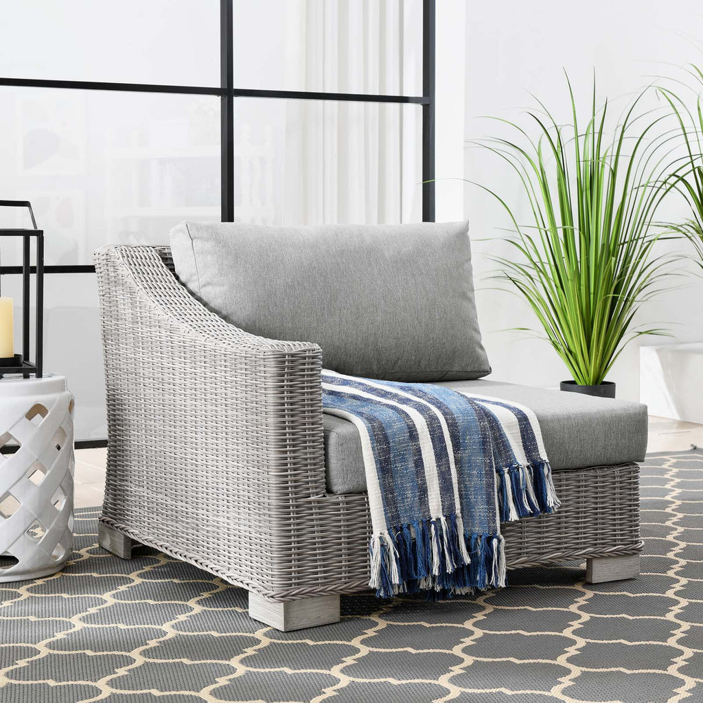 Grey Rattan Wicker Corner Chair M24452