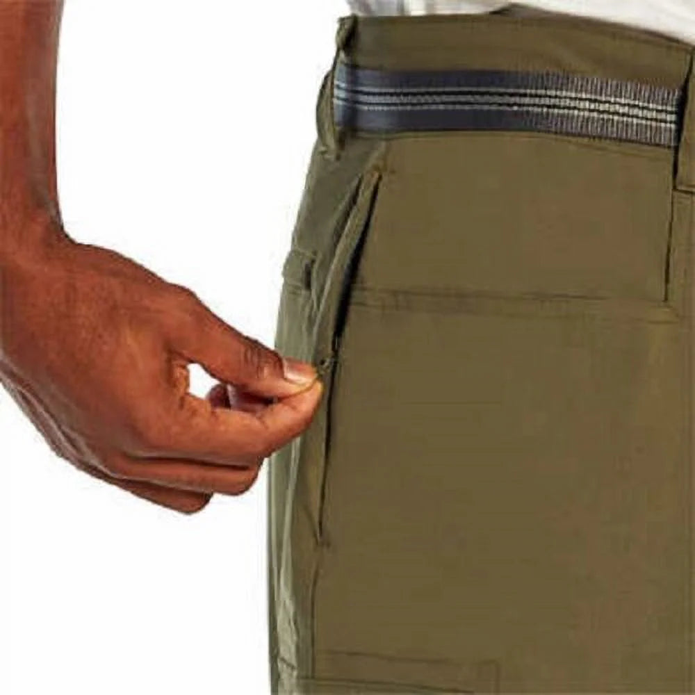 Men's Stretch Cargo Short with Adjustable Belt, Olive Night, 38 W835027