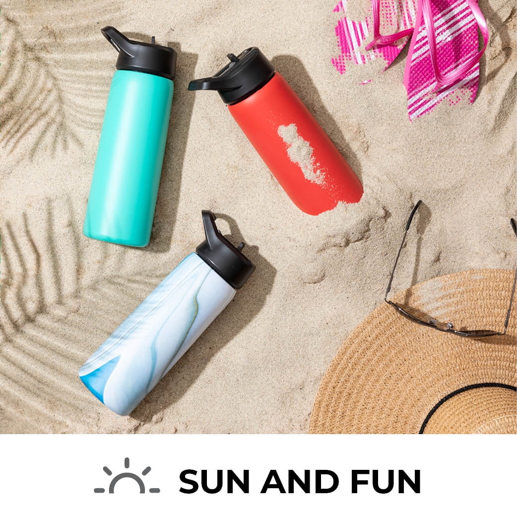 26 oz Stainless Steel Water Bottle with Straw Lid R650