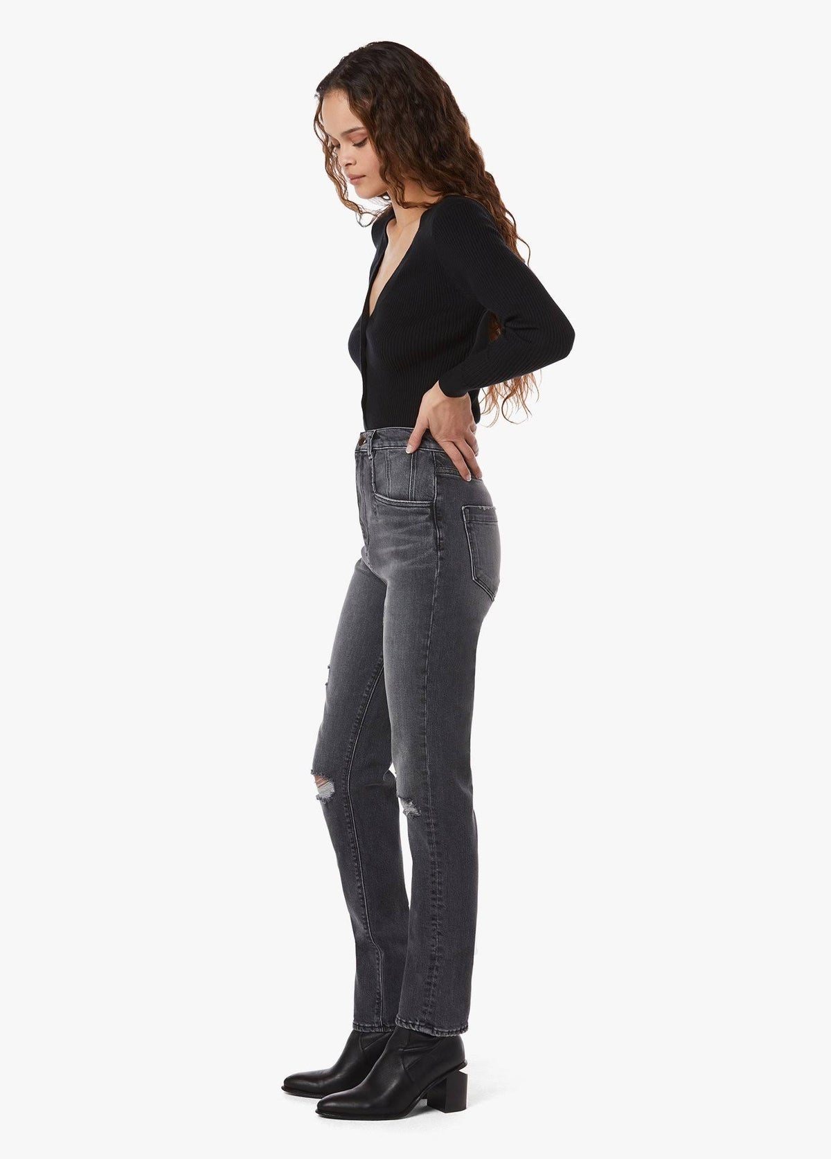 Blue Super High Rise Straight Jeans P72670