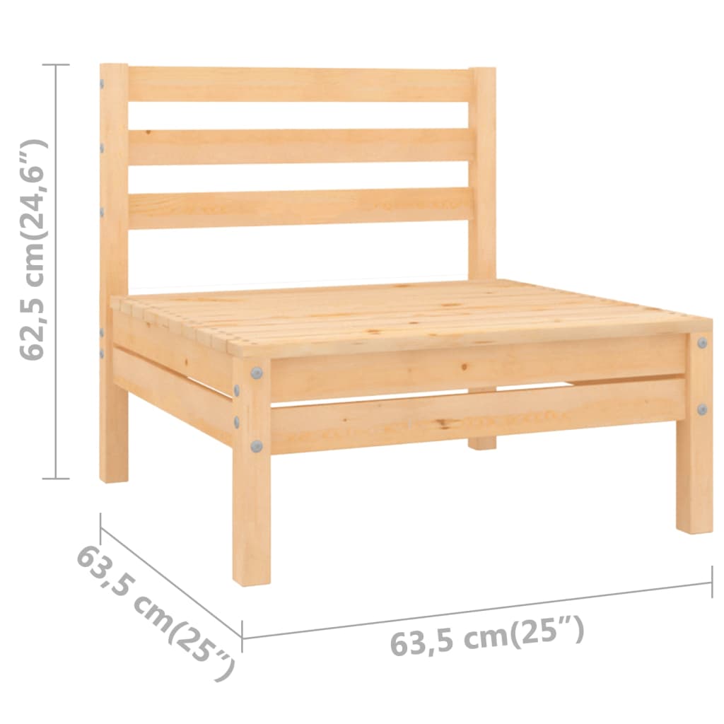 Solid Wood Pine Patio Sofas 2 pcs A132