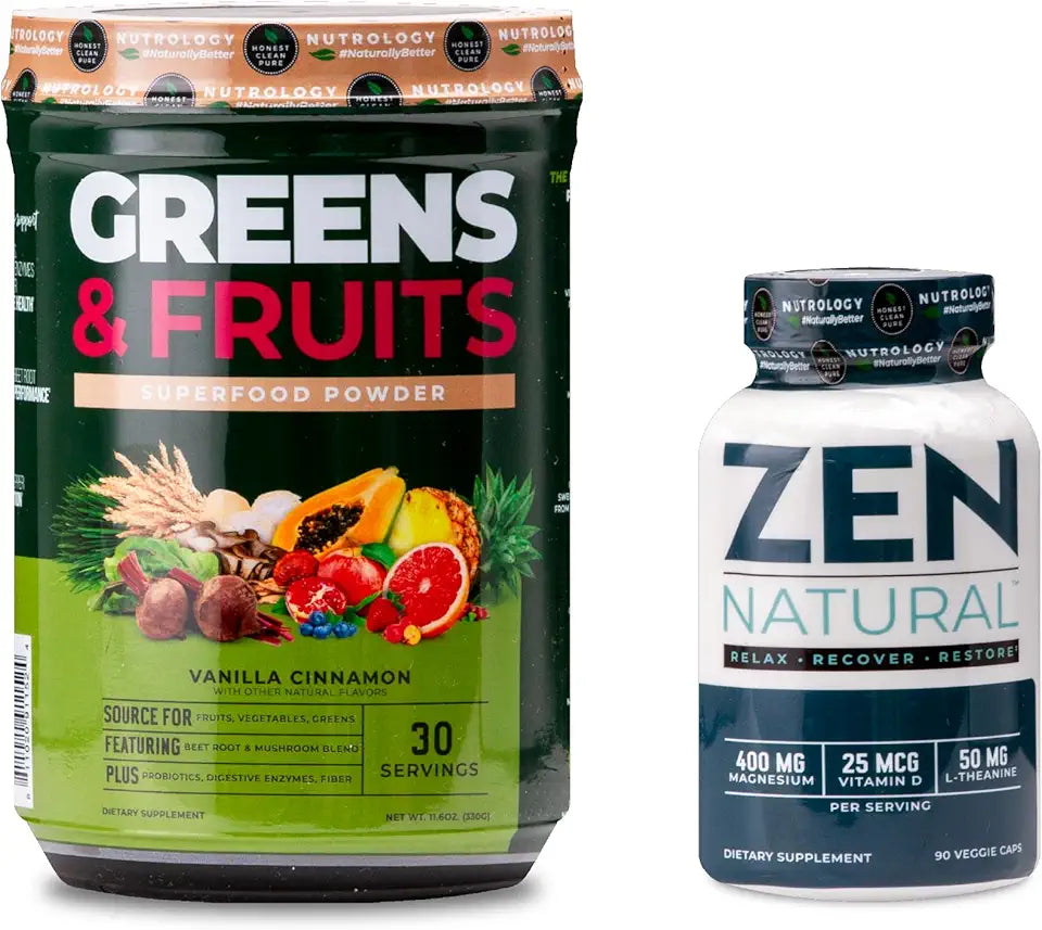 Greens & Fruits Powder Vanilla Cinnamon 30 Servings Magnesium Supplement 30 Servings V14995
