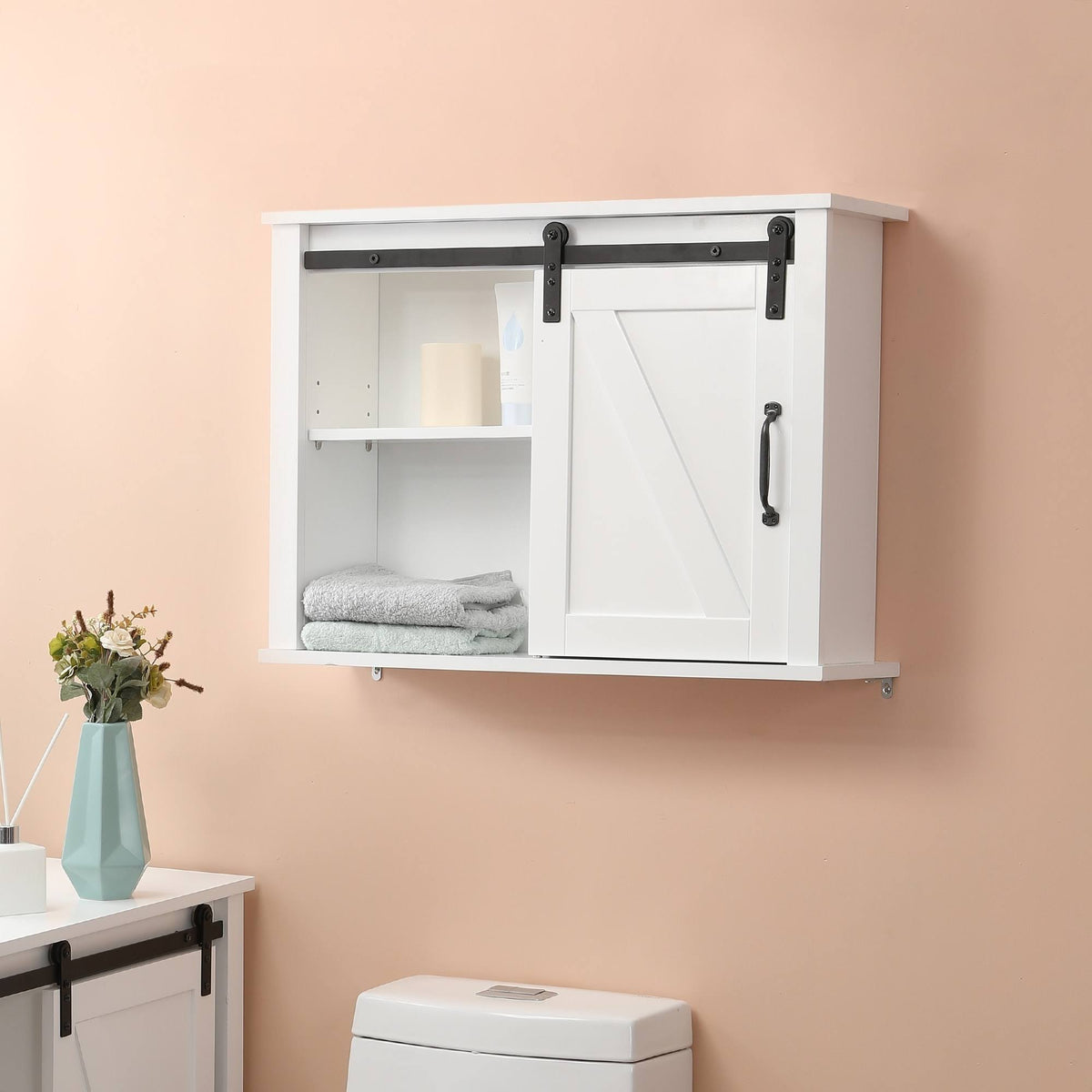 White MDF Bathroom Wall Cabinet F105633
