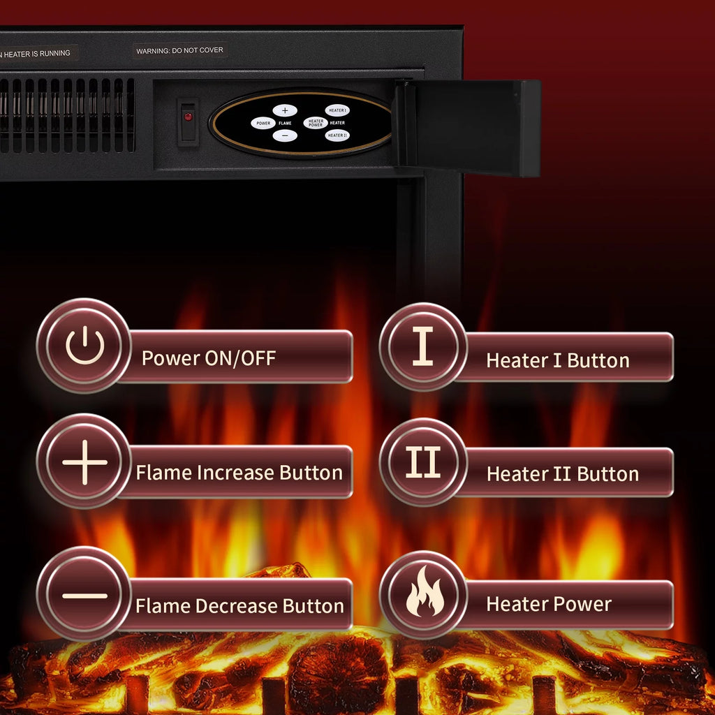 Wooden Frame Electric Fireplace with TV Stand Q198