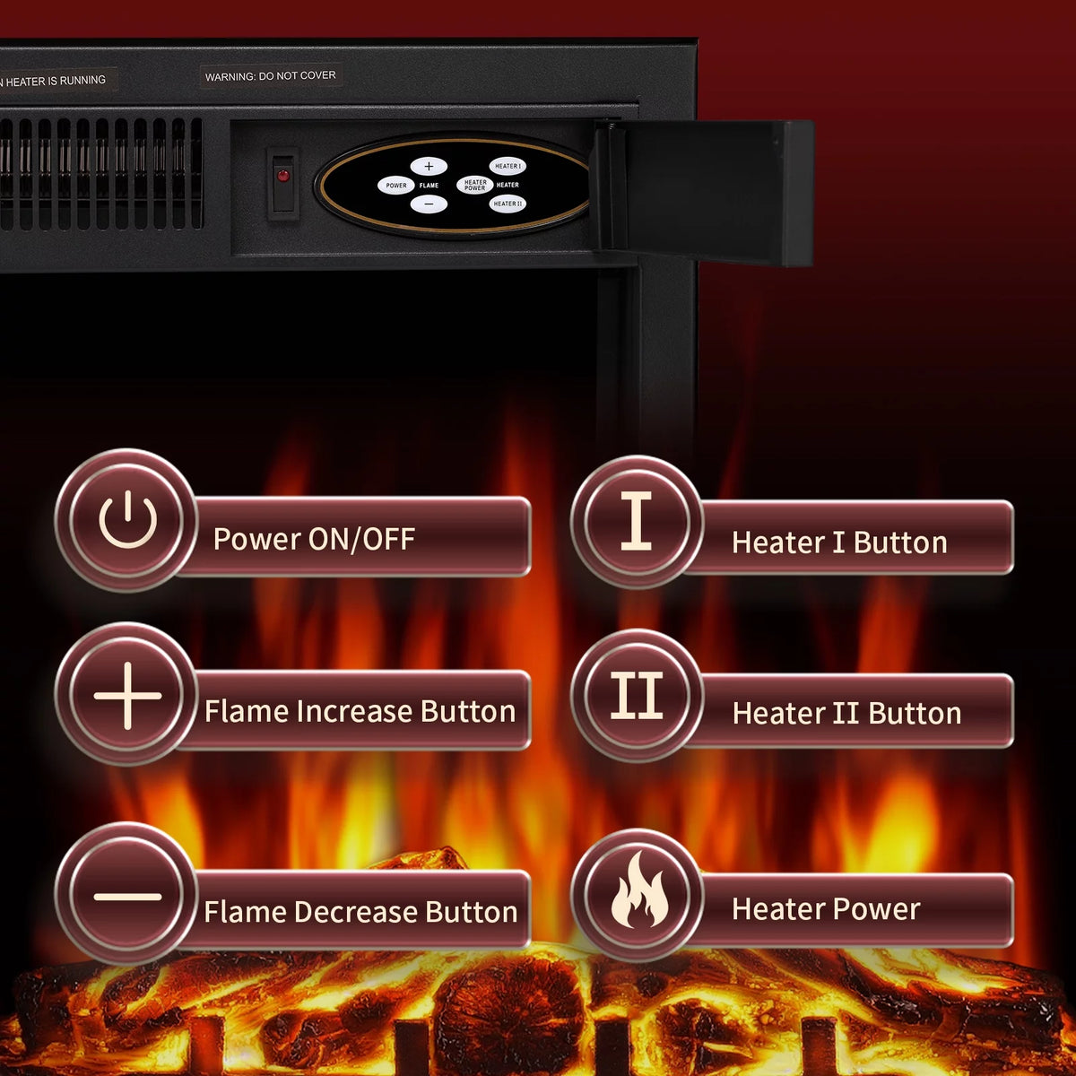 Wooden Frame Electric Fireplace with TV Stand Q198