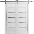 Double Barn Door 36 x 84 inches with Frosted Glass F701