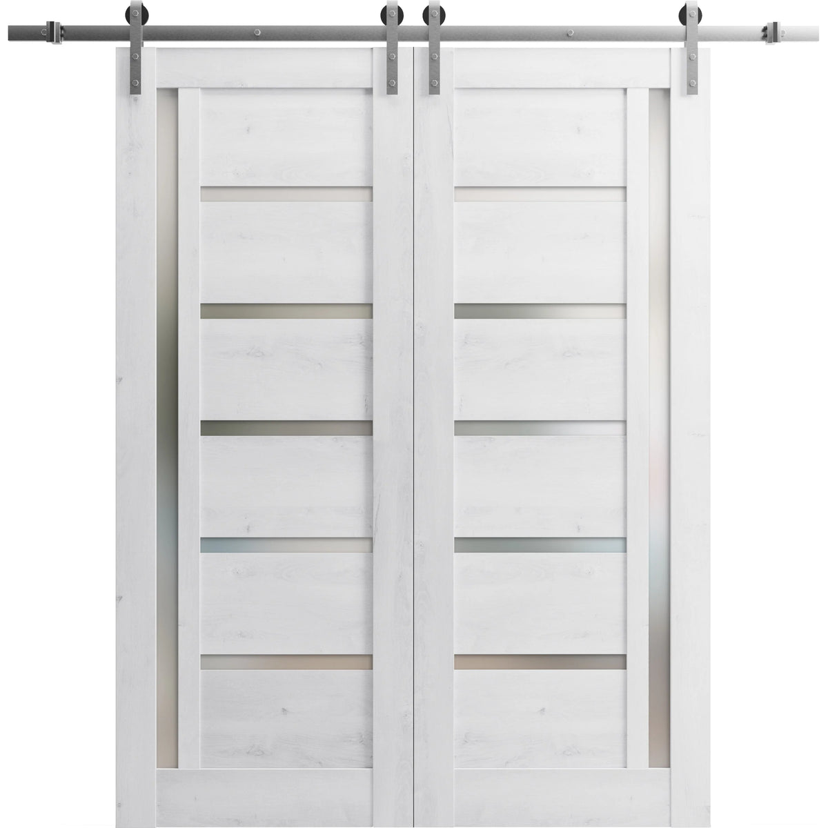 Double Barn Door 36 x 84 inches with Frosted Glass F701