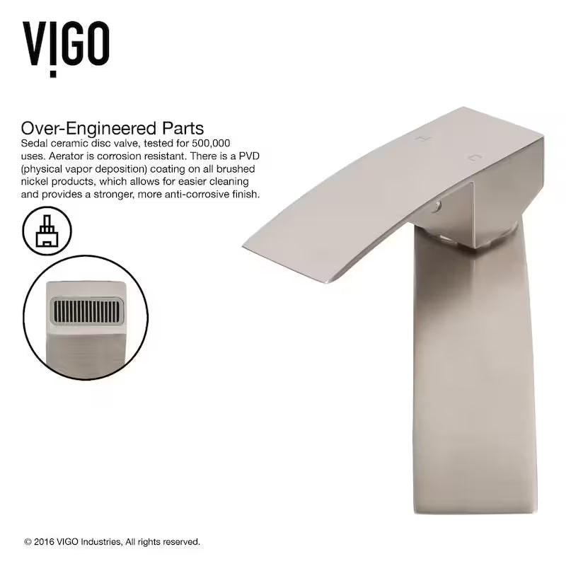 Single Handle Brushed Nickel Bathroom Faucet W638127