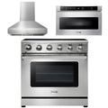 36 Electric Range, Range Hood, Microwave F8597