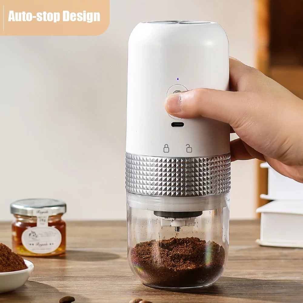 Portable Electric Burr Coffee Grinder 13W 200ml USB Rechargeable Adjustable O737038