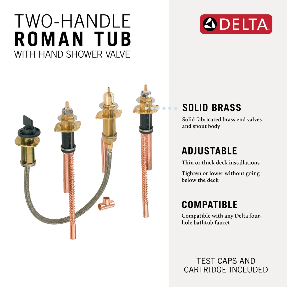 Two Handle Flexible Mount with Hand Shower J5763