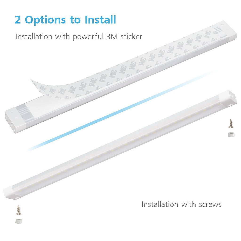 White Finish 3 Extra Long 20 inch Panels LED Dimmable Under Cabinet Lighting Kit M2398