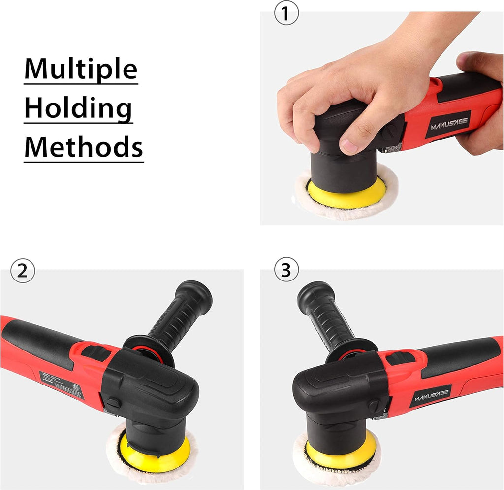 3-Inch Dual Action Car Polisher with 4 Foam and 1 Wool Pads L21328