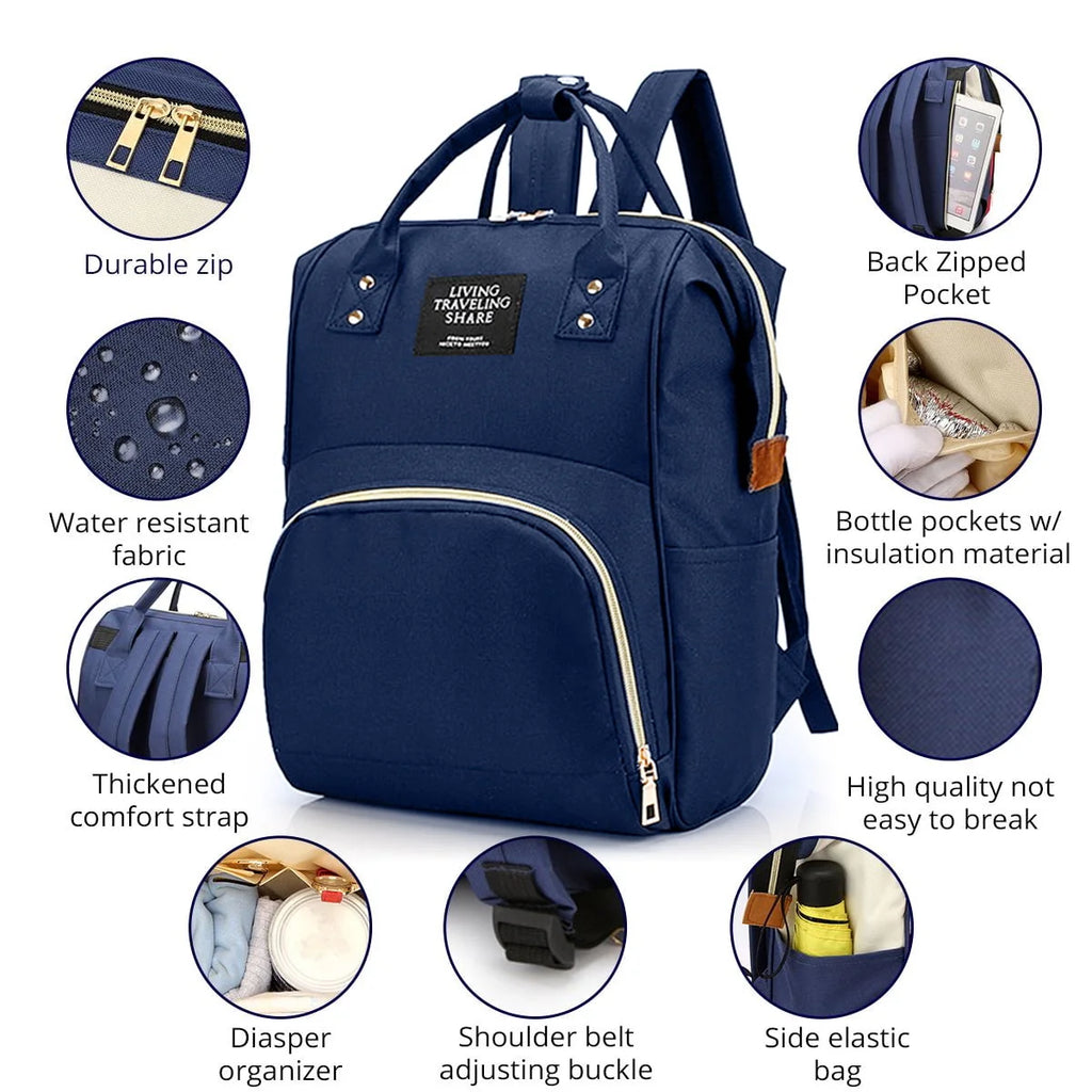 Diaper Bag Backpack with Insulated Pockets I4686