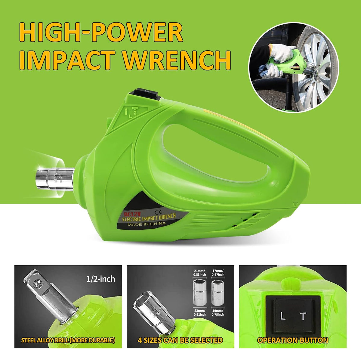 5T Hydraulic Electric Car Jack with Impact Wrench, Tire Inflator and LED Light R170858