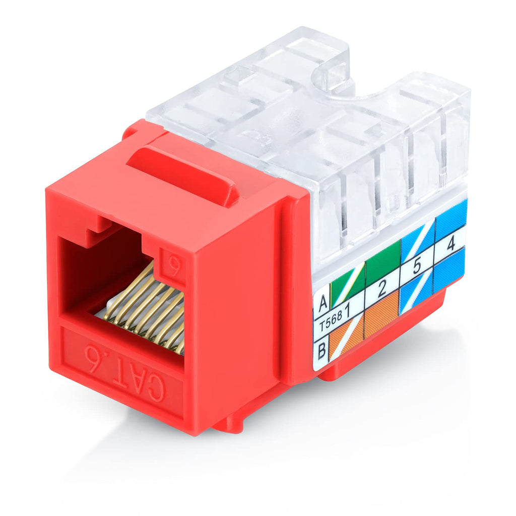50-Pack White Cat6/5e Keystone Jack X541372