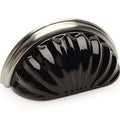 Satin Nickel with Black Glass Cabinet Cup Pull - 10 Pack S8163