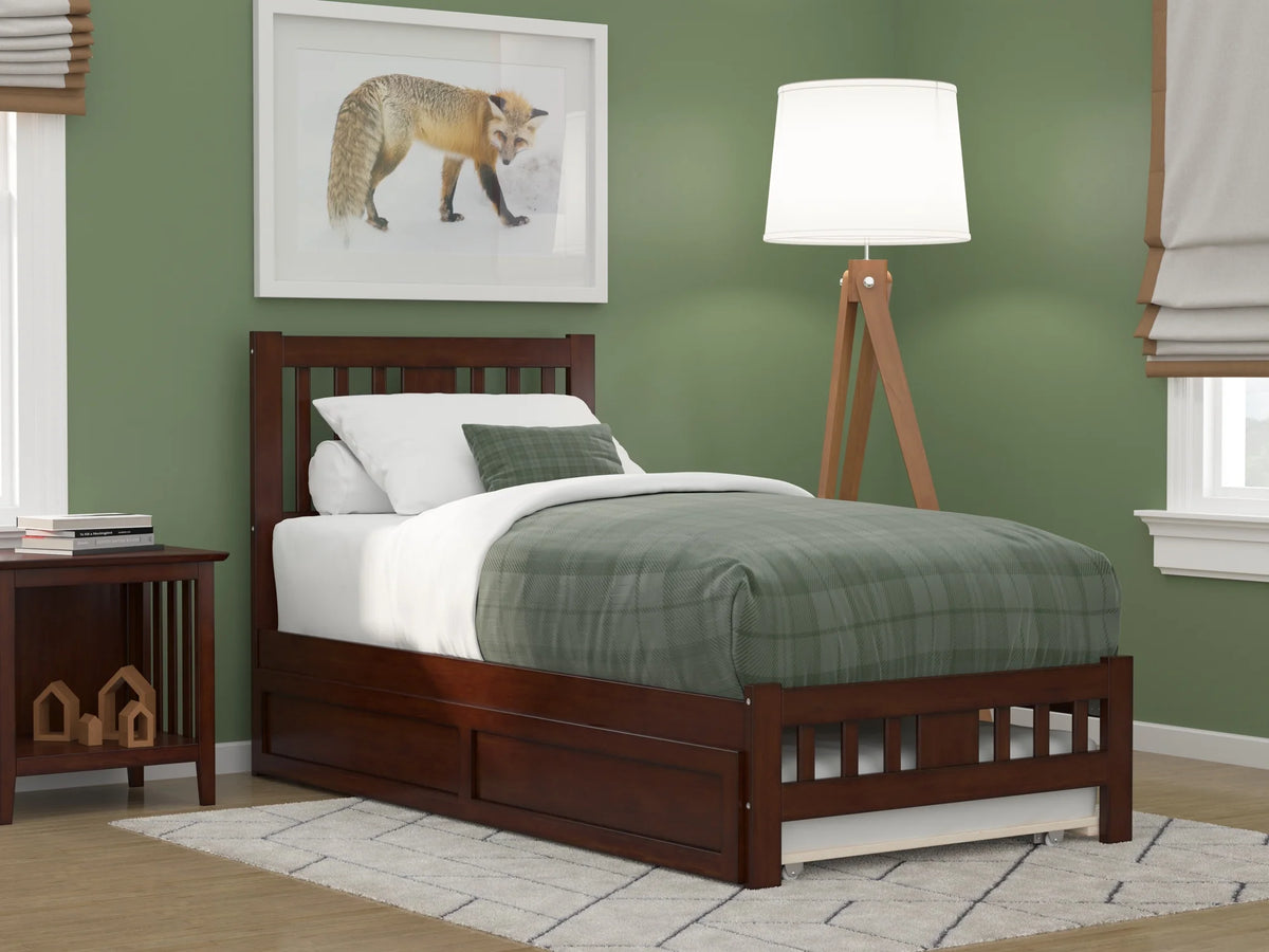 Twin Wood Platform Bed with Trundle H52951