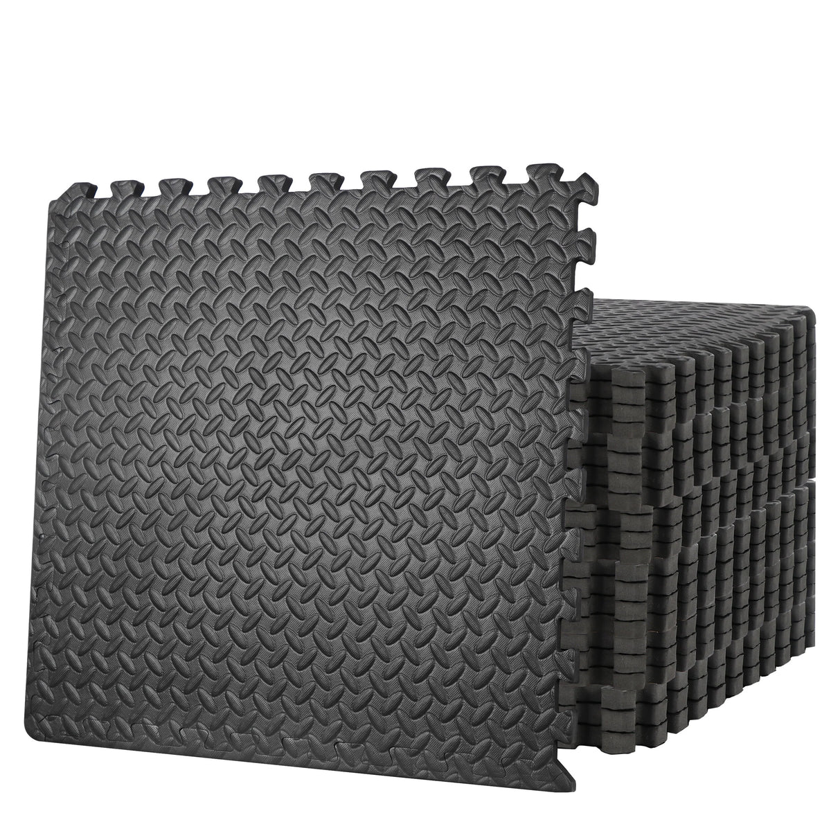 24 Pc Interlocking EVA Foam Exercise Mat 3/4'' Black R8010