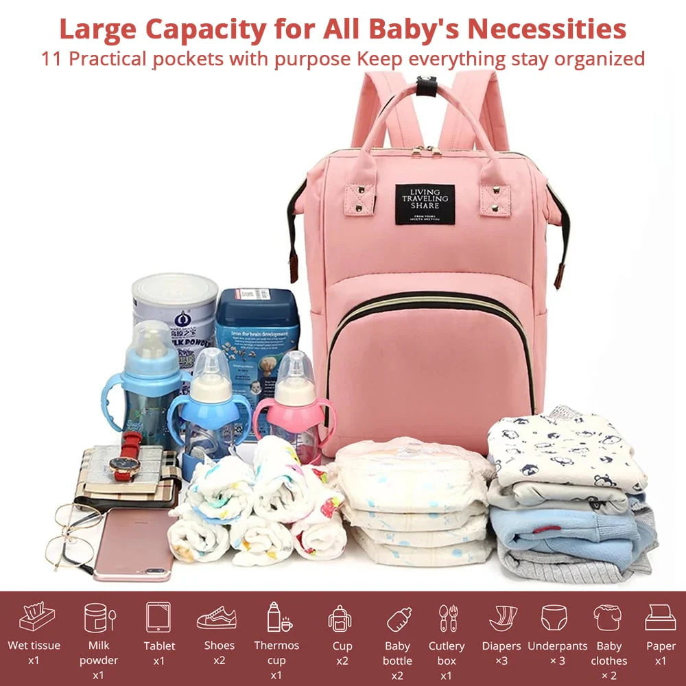 Diaper Bag Backpack with Insulated Pockets I4686