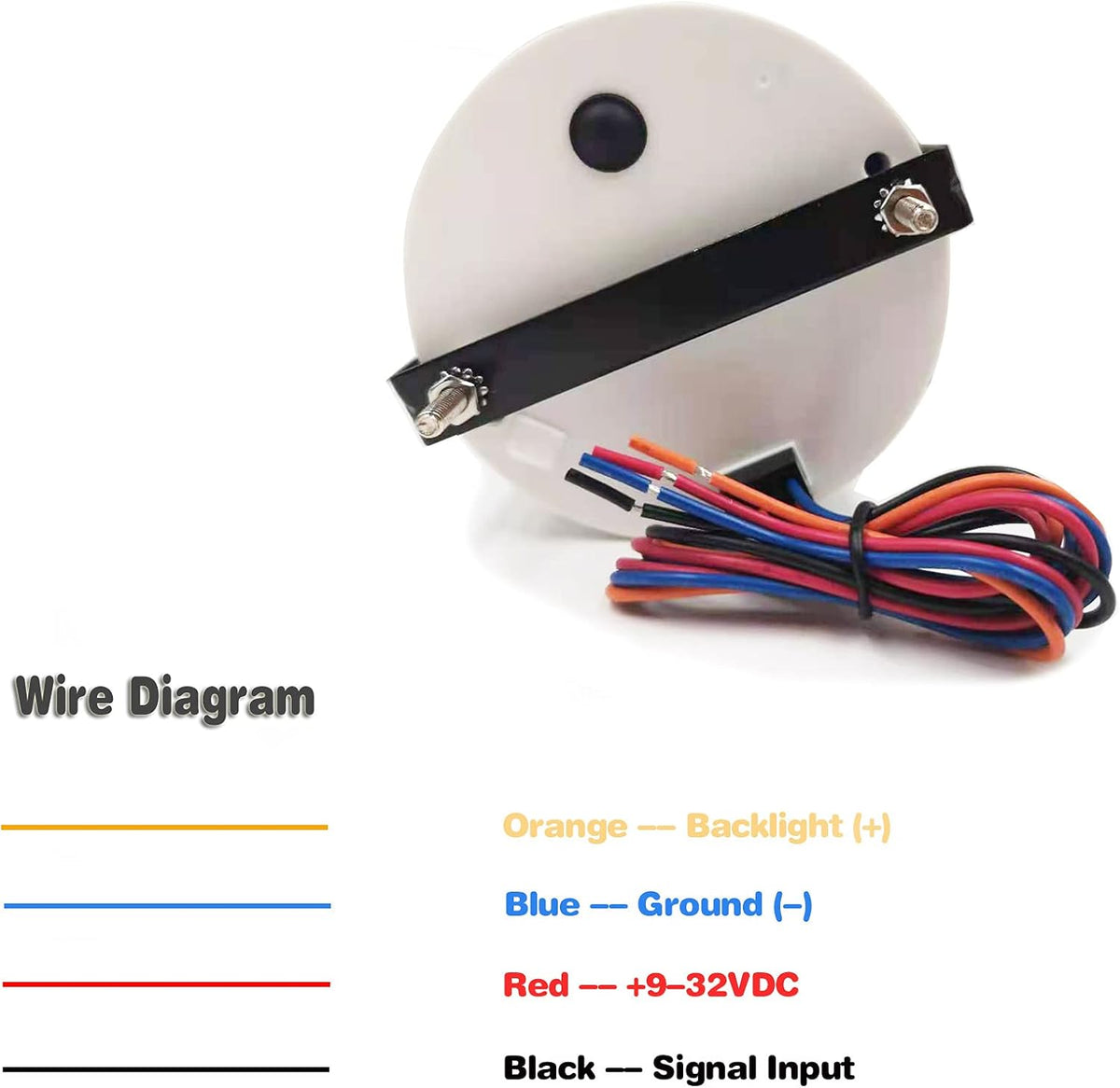 85mm 8000 RPM Tachometer Gauge With Hour Meter RED Backlight Waterproof Pack of 2 W5491