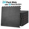 24 Pc Interlocking EVA Foam Exercise Mat 3/4'' Black R8010