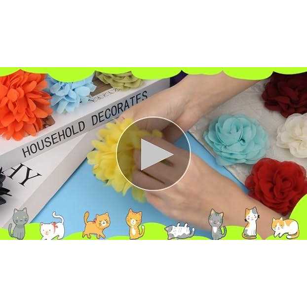 20 Pcs Multi-Color Soft Chiffon Dog Collar Flower Accessory V4551