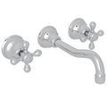 Polished Chrome Wall Mount Widespread Lavatory Faucet K321
