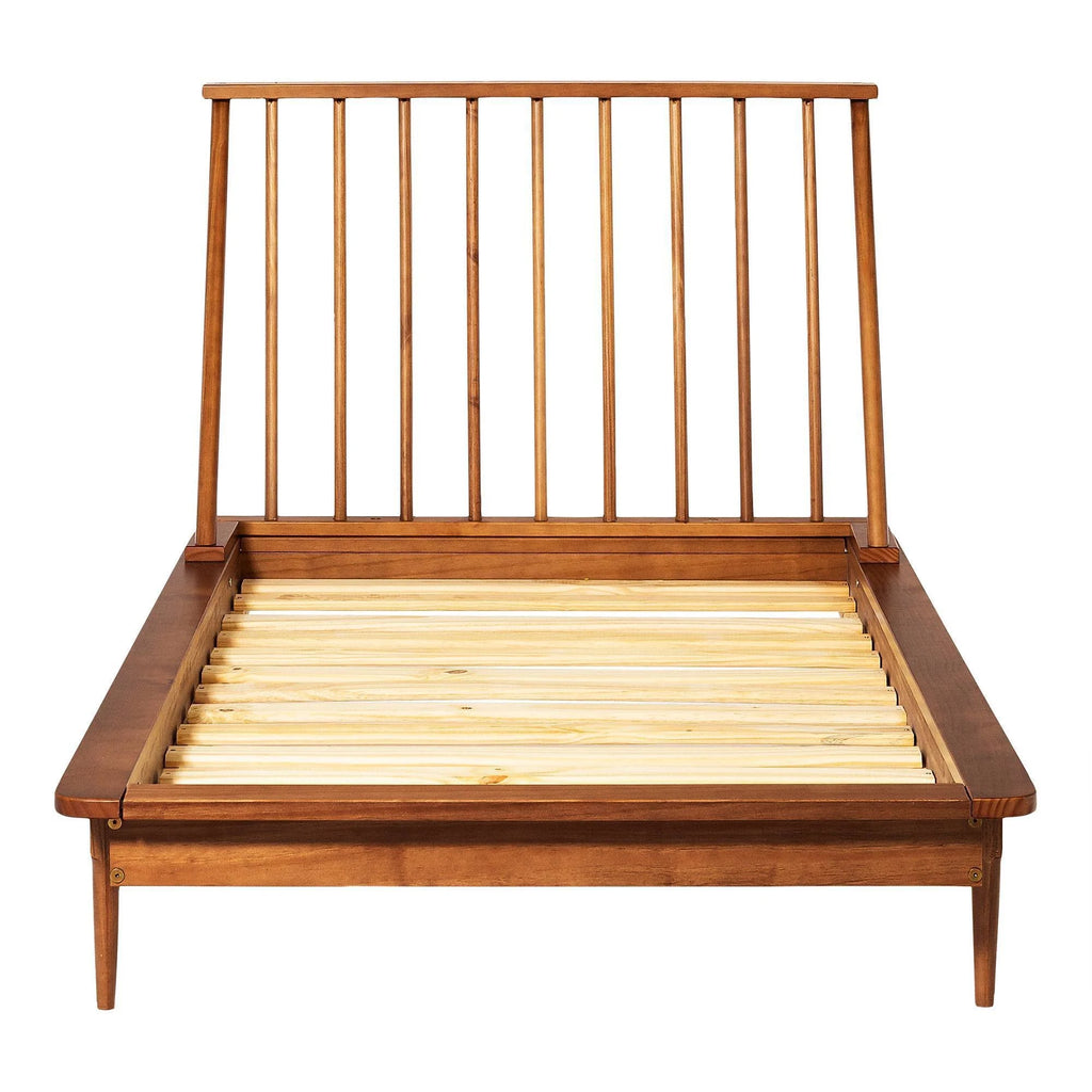 Twin Solid Wood Spindle Bed Caramel A40131