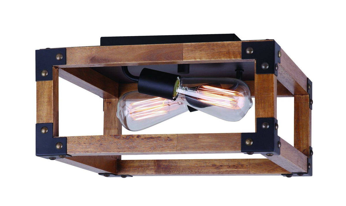 Black 2 Light Flush Mount Y270