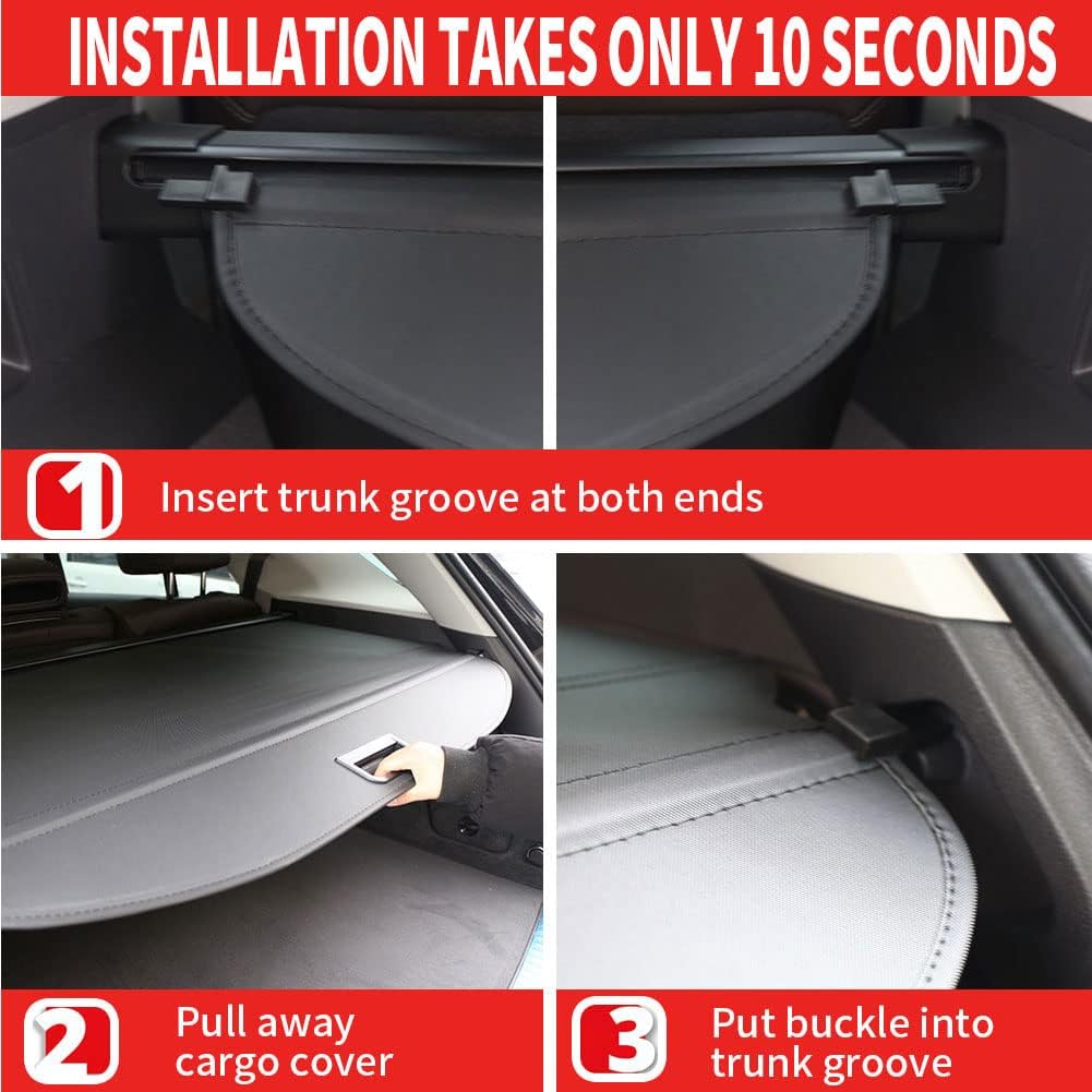 Black Retractable Cargo Trunk Cover D7156