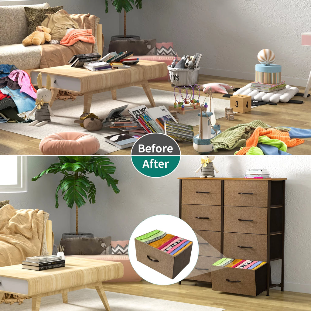 Light Gray 8 Drawer Vertical Dresser with Shelf C50192
