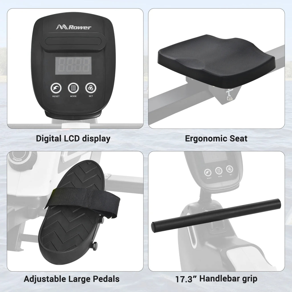 Magnetic Folding Rowing Machine with 14 Level Resistance and LCD Monitor A60271