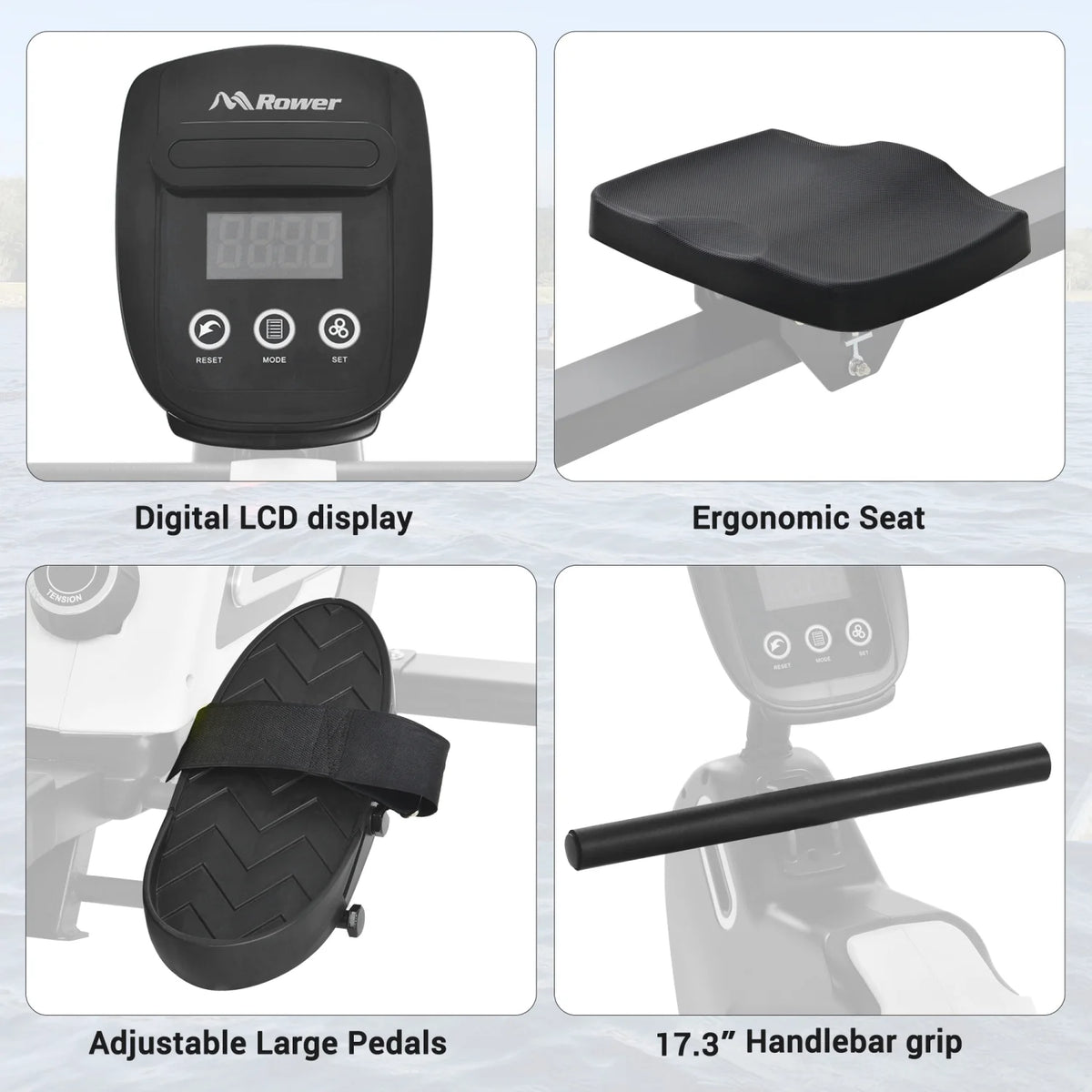 Magnetic Folding Rowing Machine with 14 Level Resistance and LCD Monitor A60271