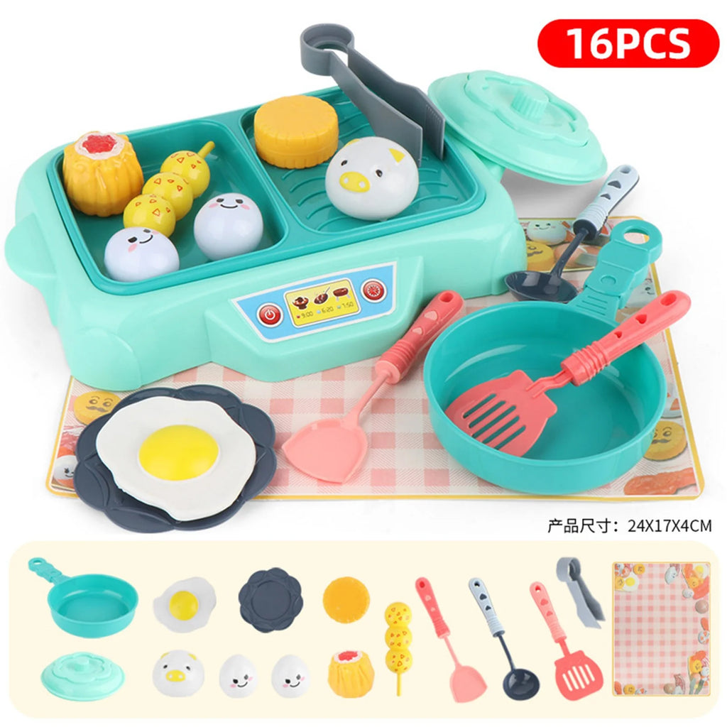 Educational Toys Grill Barbecue Set BBQ Food Toys with Music Lights Kids Spatula Q5702