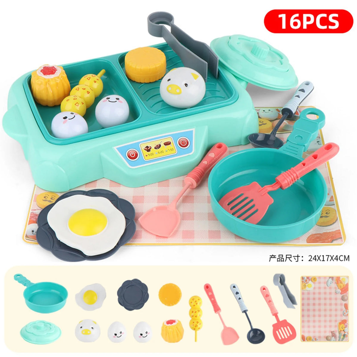 Educational Toys Grill Barbecue Set BBQ Food Toys with Music Lights Kids Spatula Q5702