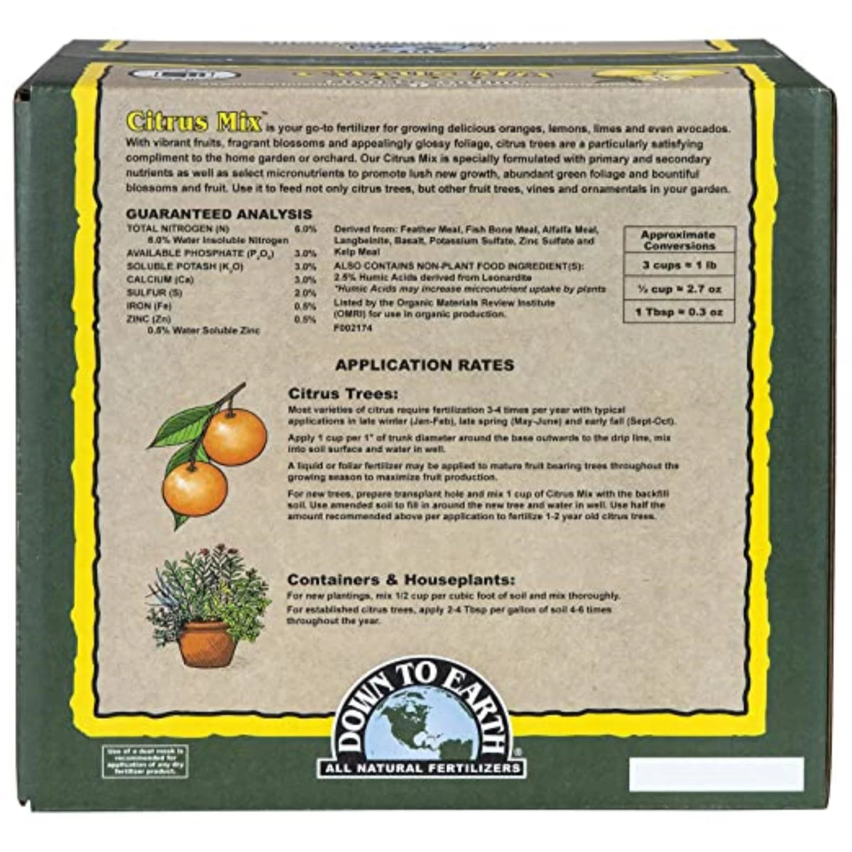 Organic Citrus Fertilizer Mix 6-3-3, 15 lbs. J1628