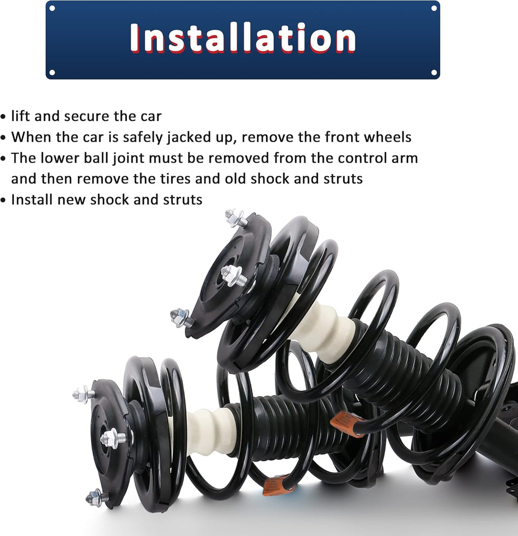 Front and Rear Complete Strut Assemblies Shock Absorbers Set of 4 R52056