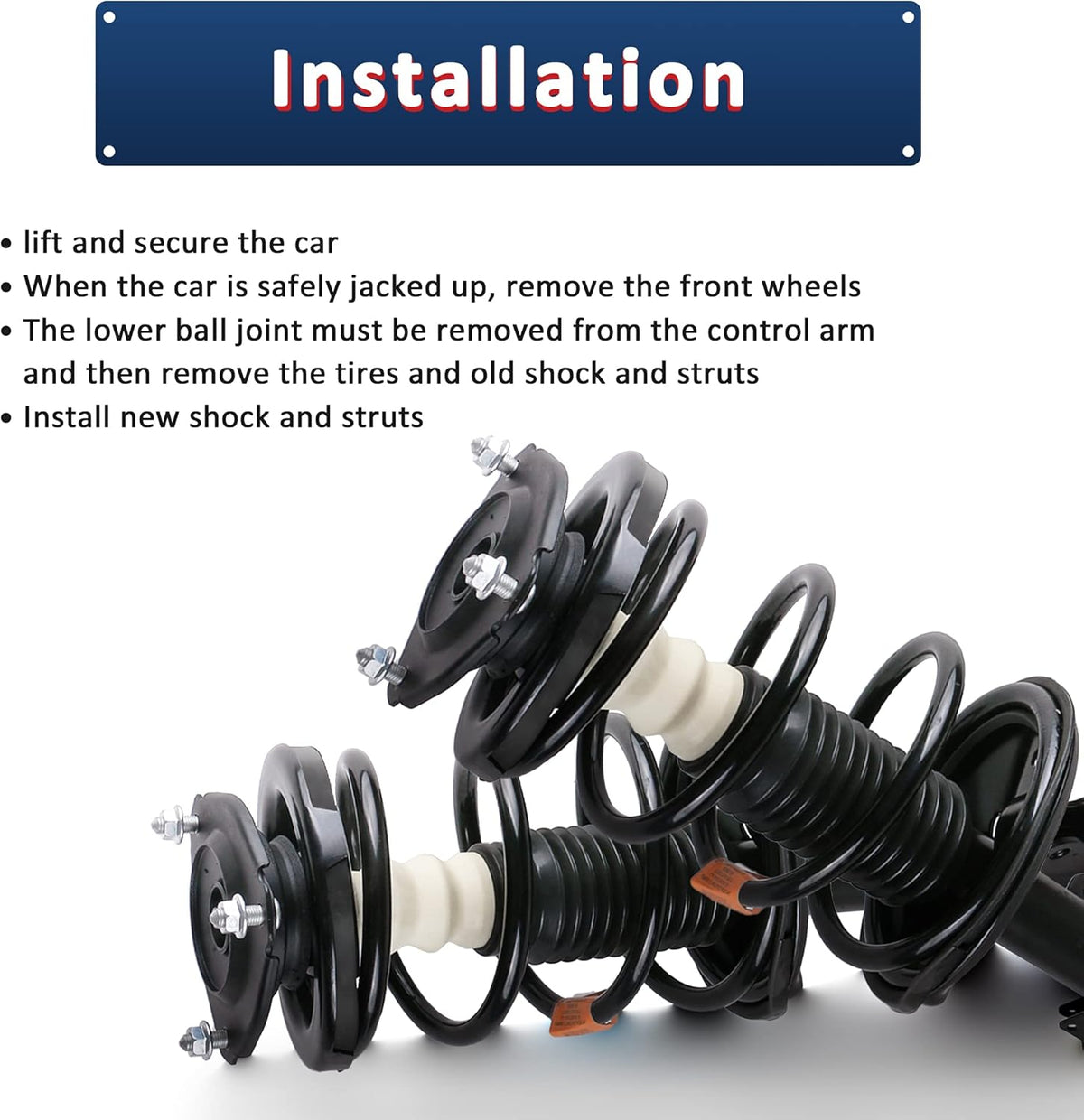 Front and Rear Complete Strut Assemblies Shock Absorbers Set of 4 R52056