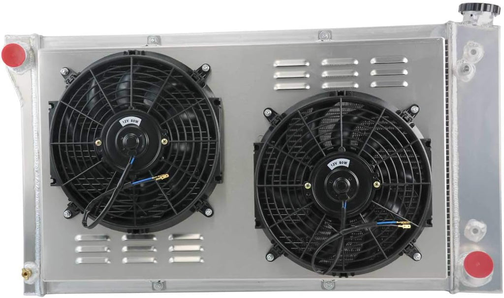 3 Row Core Aluminum Radiator with 2 x 12" Fan and Thermostat Relay Wire Kit B541813