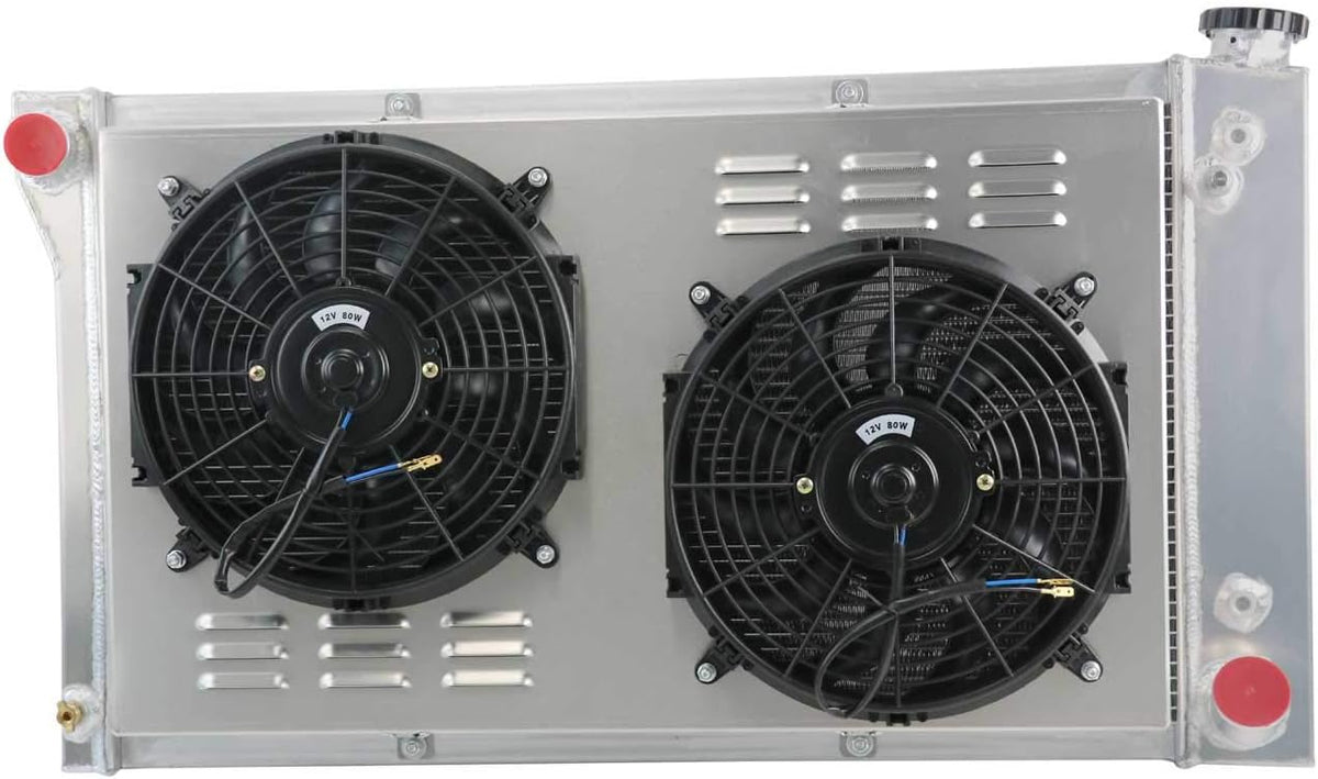 3 Row Core Aluminum Radiator with 2 x 12" Fan and Thermostat Relay Wire Kit B541813