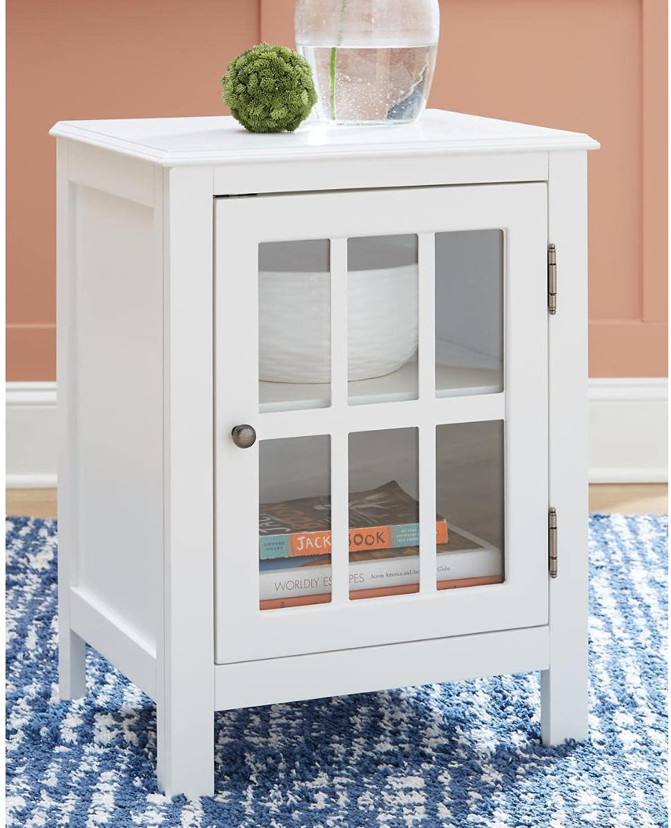 White Accent Cabinet End Table V927054