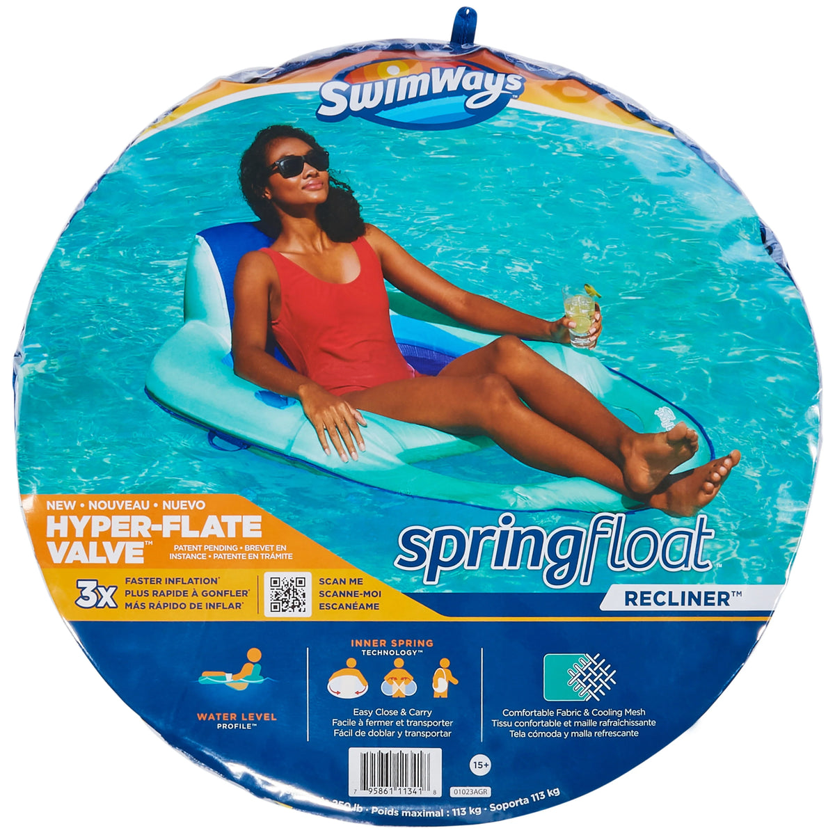 Spring Float Recliner Pool Lounger Q173
